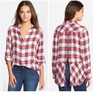 NWOT! Sam Edelman Plaid Red/White Plaid Back Zip
